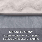 Orthopedic Dog Bed for Medium/Small Dogs W/ Removable Bolsters & Washable Cover, for Dogs up to 35 Lbs - Plush & Velvet Waves Perfect Comfort Sofa - Granite Gray, Medium