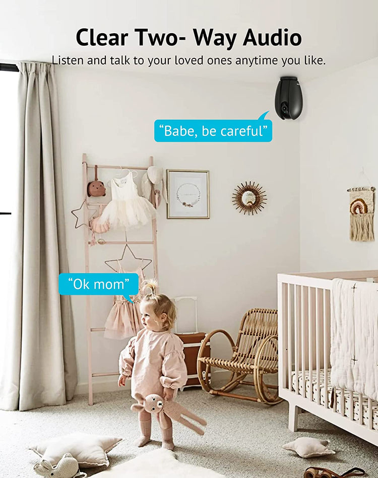 Indoor Security Camera, 1080P Home Security Camera with Sound & Motion Detection, 360° Baby Monitor with Phone App, WIFI Pet Camera,2-Ways Audio, Night Vision,Sd&Cloud Storage, Works with Alexa