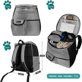 Dog Travel Bag Backpack, 27L Airline Approved Pet Supplies Organizer with 2 Food Containers, 2 Collapsible Bowls & Poop Bag Dispenser, Weekend Road Trip Camping Dog Mom Gift, Stripe Black
