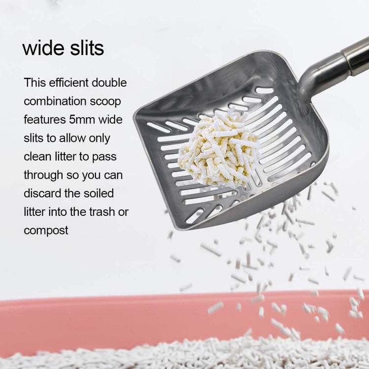 Stainless Steel Cat Litter Scoop 23 Inches Telescoping Litter Scoop with Long Handle Perfect Scooper for Cats and Dogs