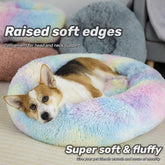 Anti Anxiety round Fluffy Plush Faux Fur Warm Washable Dog Bed & Cat Bed, Original Bed for Small Medium Large Pets,Used to Relieve Joints and Improve Sleep（20"/24"/27&